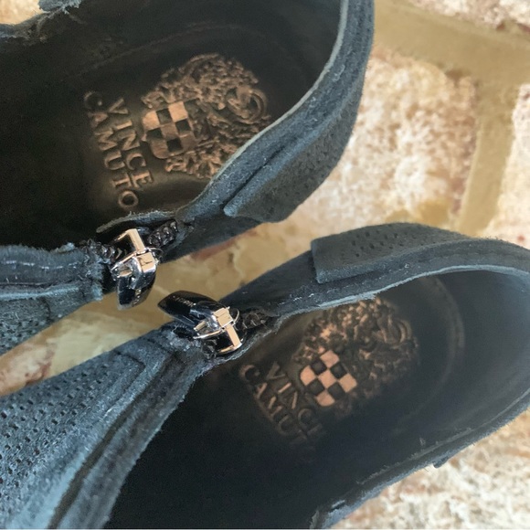 Vince Camuto. | Perforated Black Ankle Booties - Picture 4 of 12